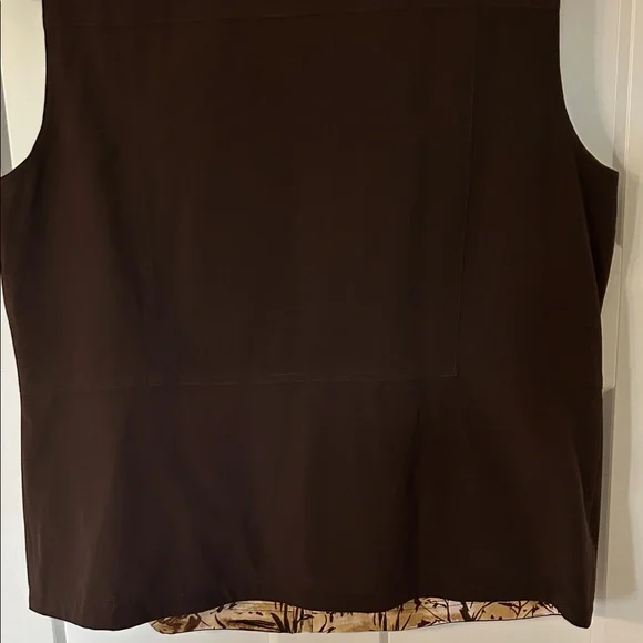 Women's Brown Reversible Utility Vest - Picture 8 of 12